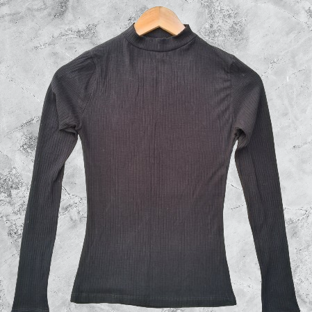 Blusa Malha Canelada Manga Longa